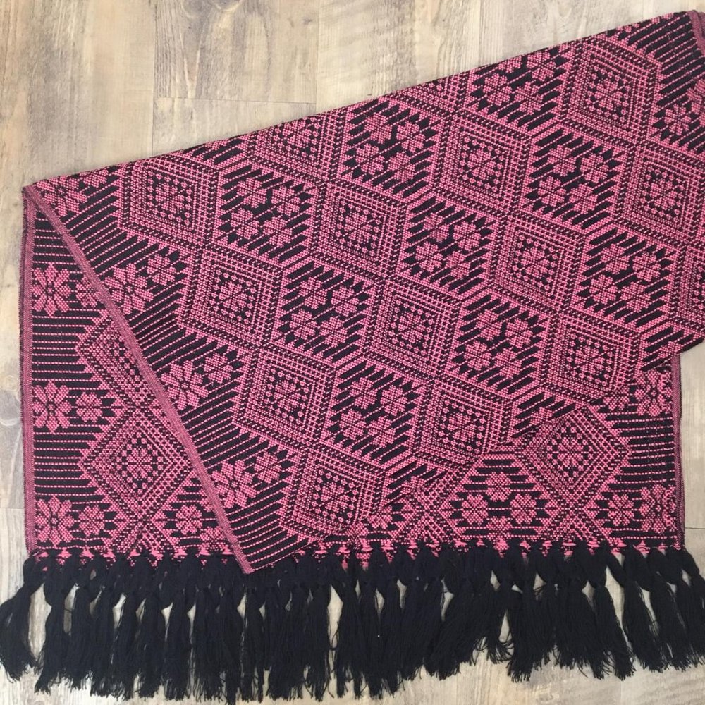New Mexican Woven Shawl Tribal Ethnic Scarf  - Picture 4 of 5